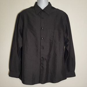 Alfani Black Textured Button Down Shirt size Large